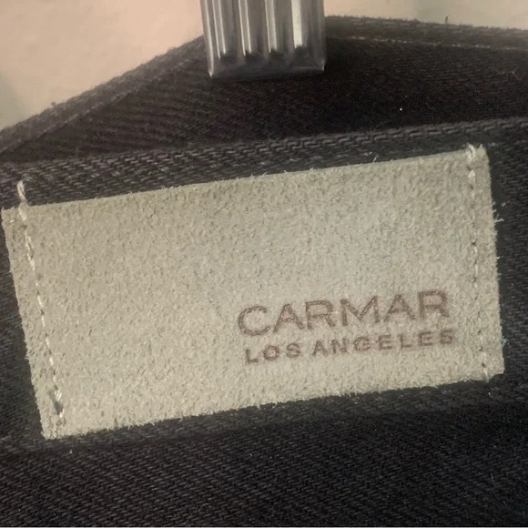 NWT CARMAR Emelia High Rise Black Straight Leg Crop Distressed Jeans Size 30 - Picture 8 of 13